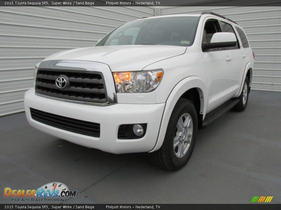 2015 Toyota Sequoia SR5 Super White / Sand Beige Photo #7