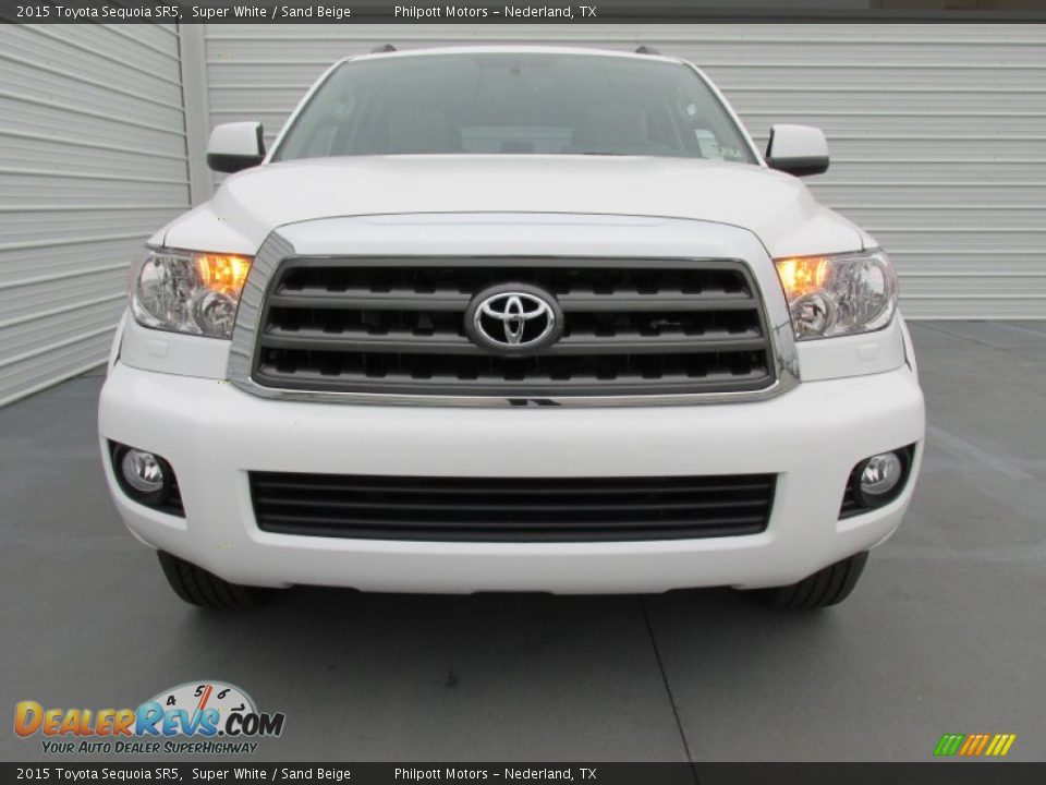 2015 Toyota Sequoia SR5 Super White / Sand Beige Photo #8