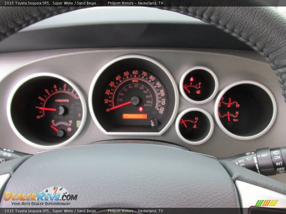 2015 Toyota Sequoia SR5 Super White / Sand Beige Photo #35