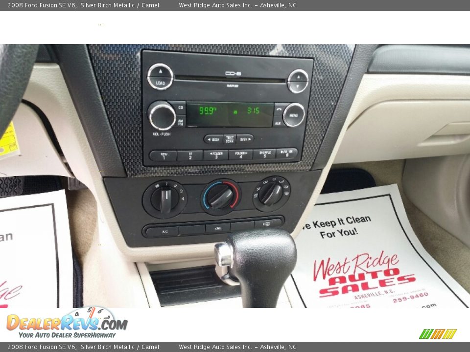 2008 Ford Fusion SE V6 Silver Birch Metallic / Camel Photo #27