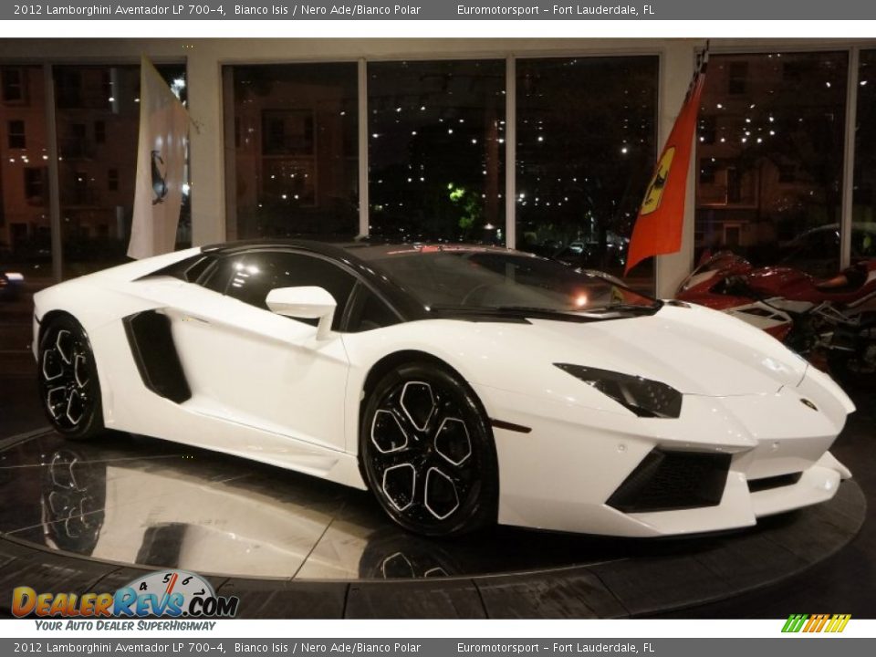 2012 Lamborghini Aventador LP 700-4 Bianco Isis / Nero Ade/Bianco Polar Photo #9