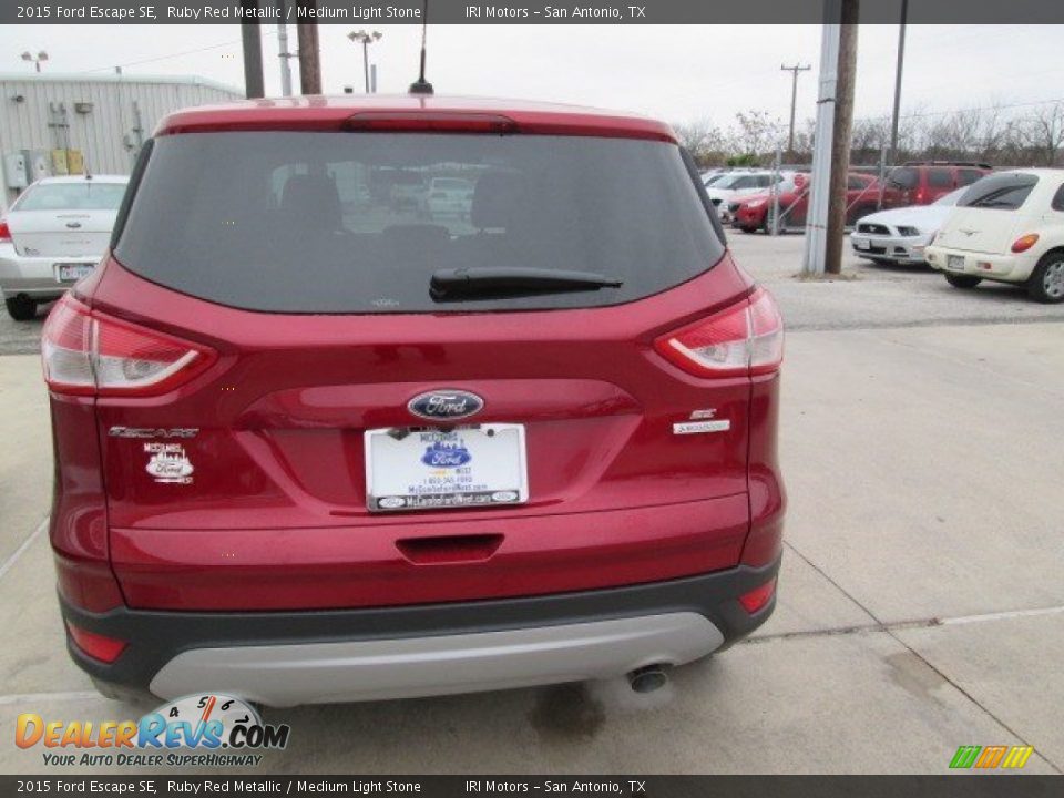 2015 Ford Escape SE Ruby Red Metallic / Medium Light Stone Photo #8