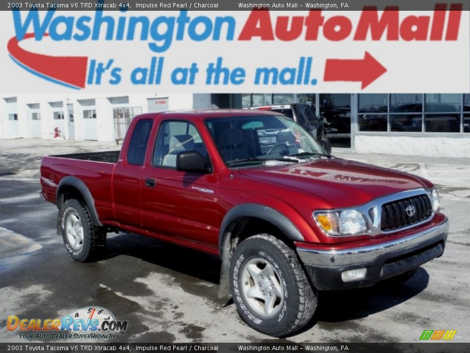 2003 Toyota Tacoma V6 TRD Xtracab 4x4 Impulse Red Pearl / Charcoal Photo #1