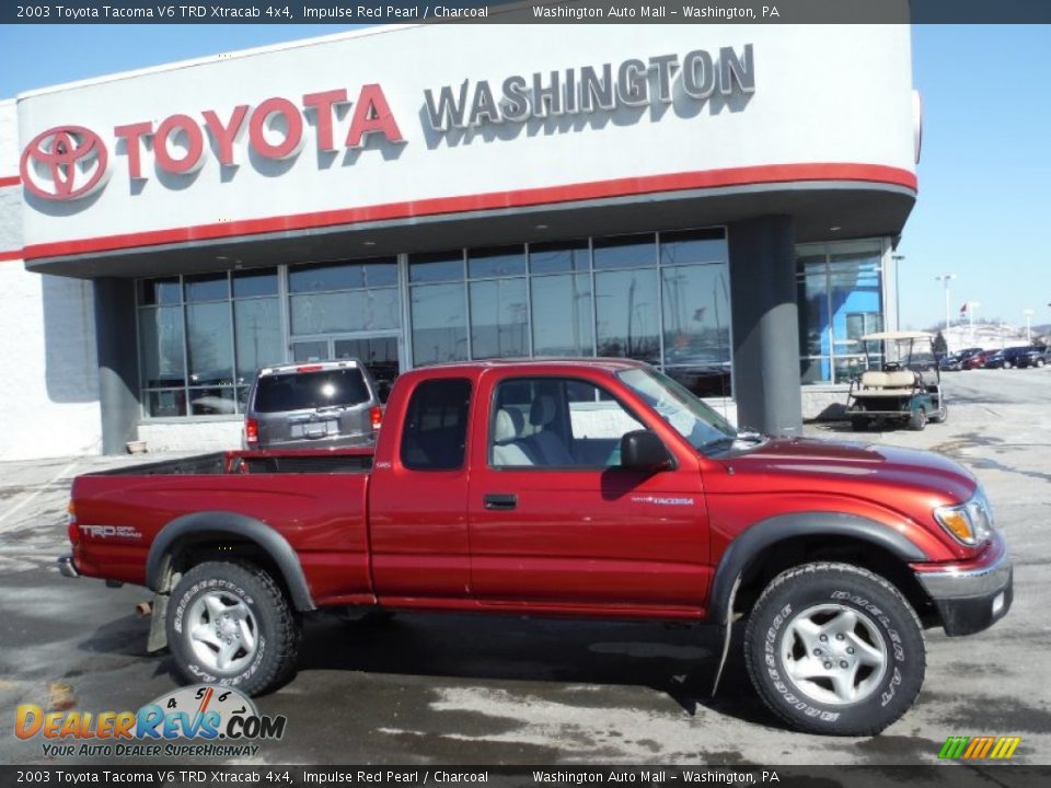 2003 Toyota Tacoma V6 TRD Xtracab 4x4 Impulse Red Pearl / Charcoal Photo #2
