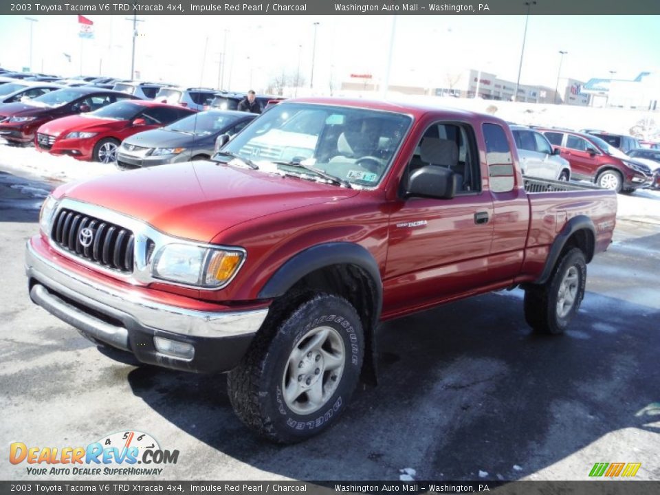 2003 Toyota Tacoma V6 TRD Xtracab 4x4 Impulse Red Pearl / Charcoal Photo #4