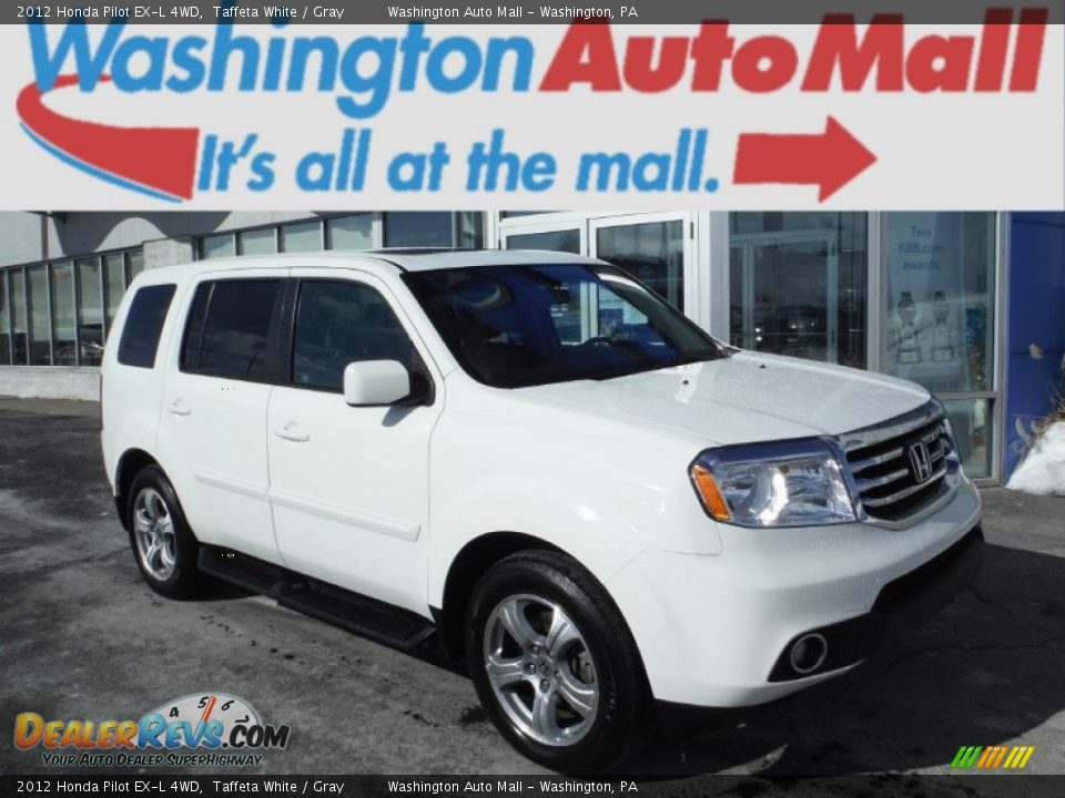 2012 Honda Pilot EX-L 4WD Taffeta White / Gray Photo #1