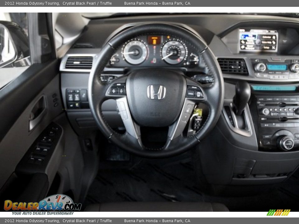 2012 Honda Odyssey Touring Crystal Black Pearl / Truffle Photo #5