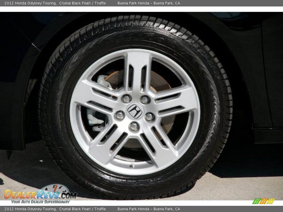 2012 Honda Odyssey Touring Crystal Black Pearl / Truffle Photo #35