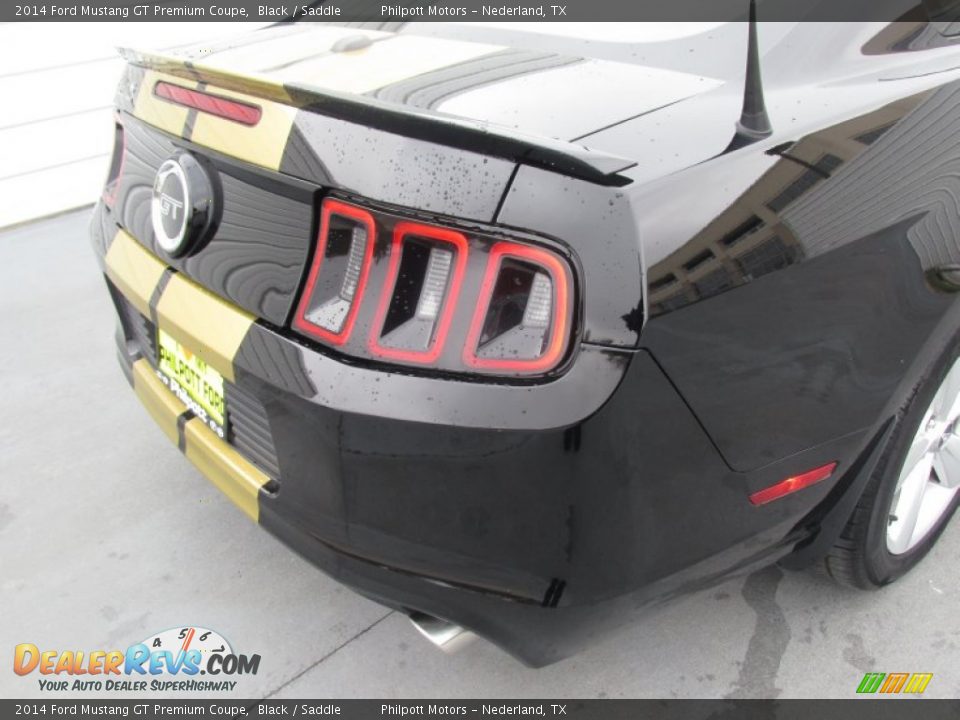 2014 Ford Mustang GT Premium Coupe Black / Saddle Photo #12