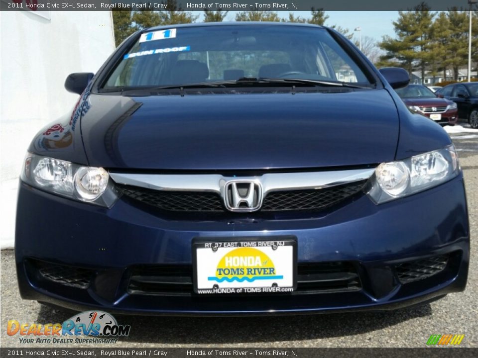2011 Honda Civic EX-L Sedan Royal Blue Pearl / Gray Photo #2