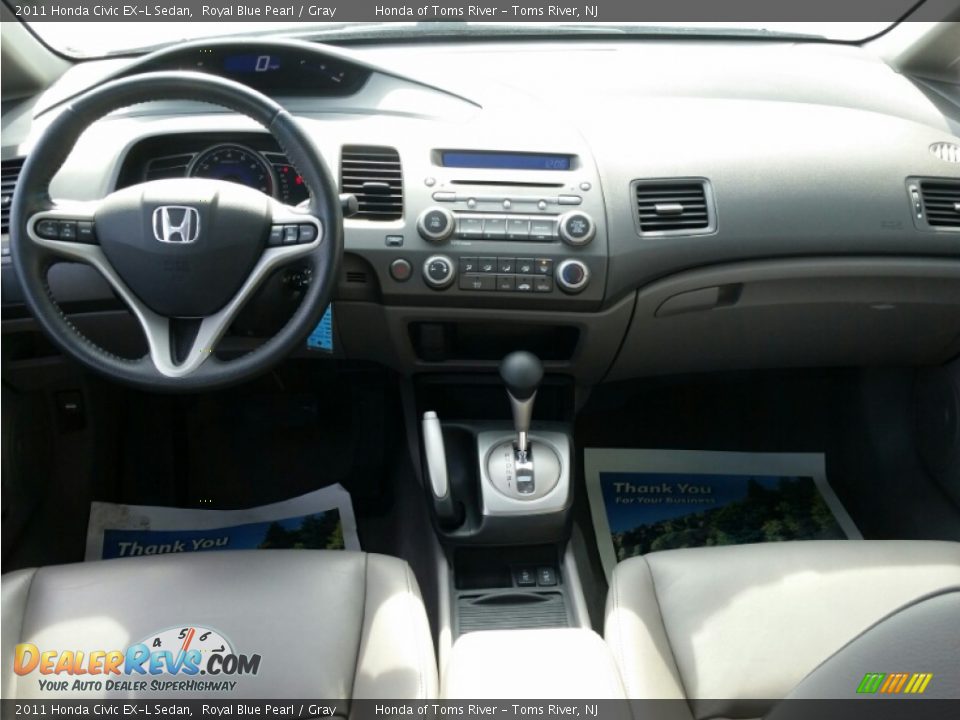 2011 Honda Civic EX-L Sedan Royal Blue Pearl / Gray Photo #11
