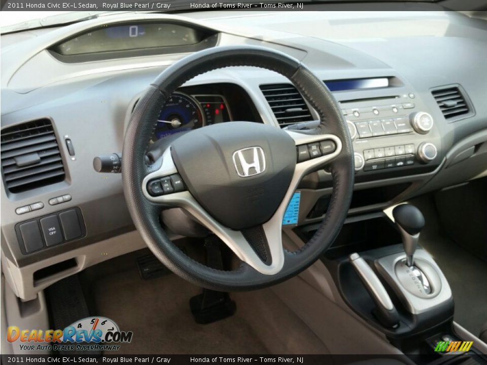 2011 Honda Civic EX-L Sedan Royal Blue Pearl / Gray Photo #16