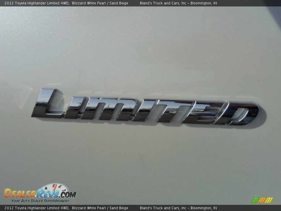 2012 Toyota Highlander Limited 4WD Blizzard White Pearl / Sand Beige Photo #35