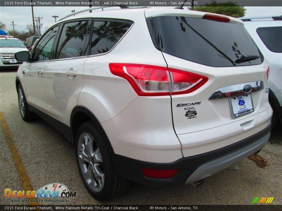 2015 Ford Escape Titanium White Platinum Metallic Tri-Coat / Charcoal Black Photo #7