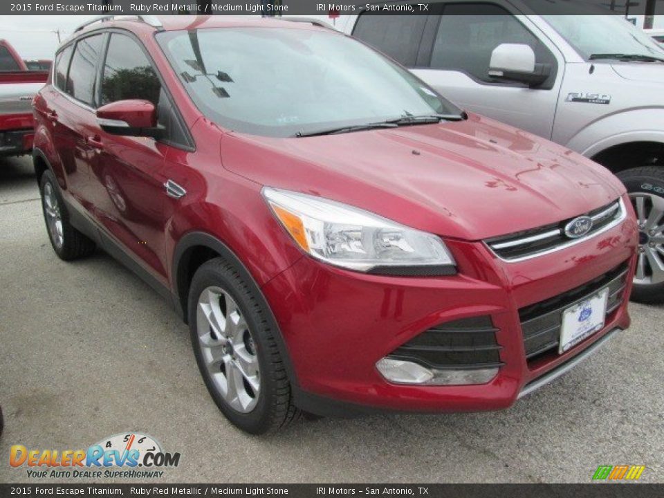 2015 Ford Escape Titanium Ruby Red Metallic / Medium Light Stone Photo #1