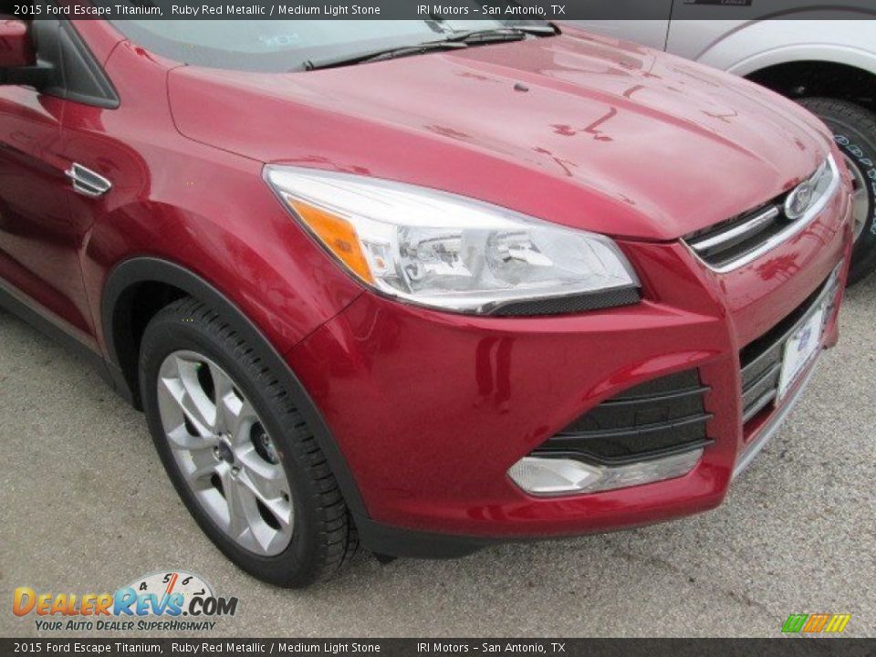 2015 Ford Escape Titanium Ruby Red Metallic / Medium Light Stone Photo #2