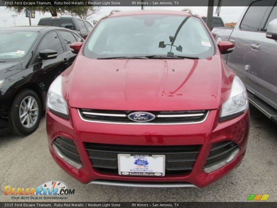 2015 Ford Escape Titanium Ruby Red Metallic / Medium Light Stone Photo #4
