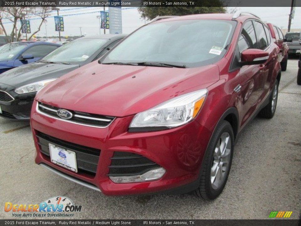 2015 Ford Escape Titanium Ruby Red Metallic / Medium Light Stone Photo #5