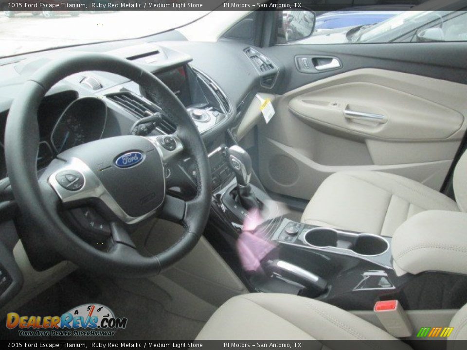 2015 Ford Escape Titanium Ruby Red Metallic / Medium Light Stone Photo #11