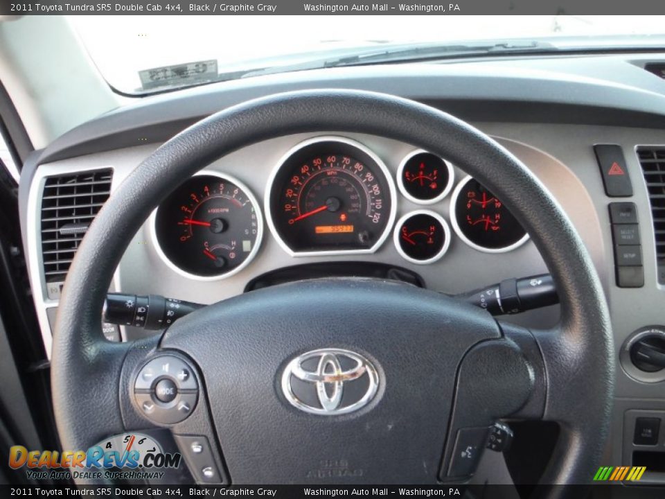 2011 Toyota Tundra SR5 Double Cab 4x4 Black / Graphite Gray Photo #17