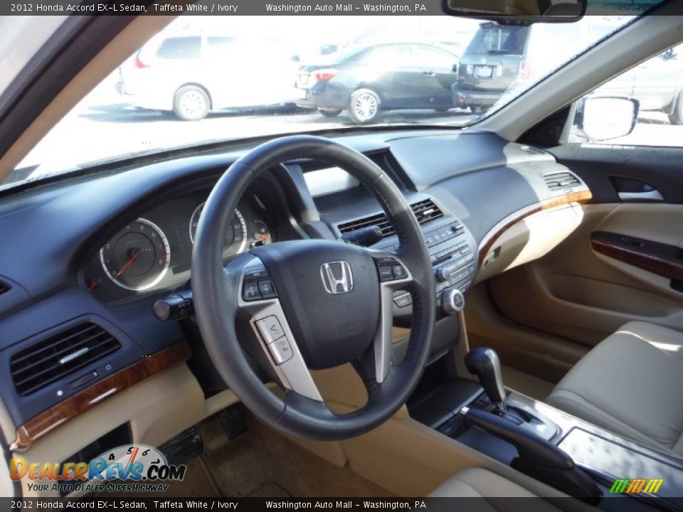 2012 Honda Accord EX-L Sedan Taffeta White / Ivory Photo #10