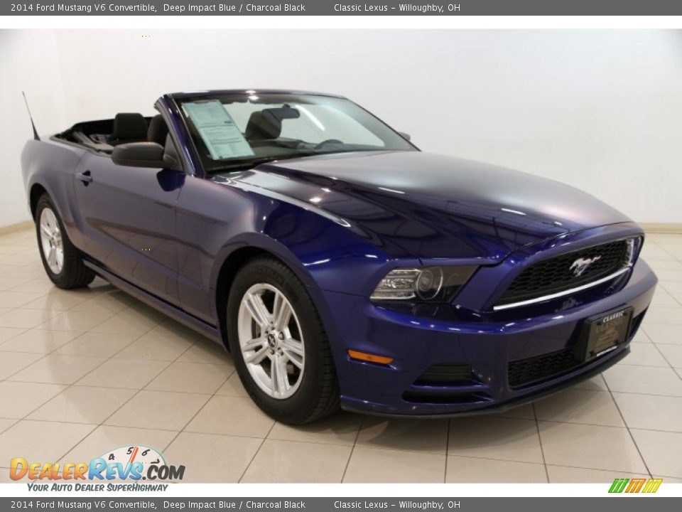 2014 Ford Mustang V6 Convertible Deep Impact Blue / Charcoal Black Photo #1