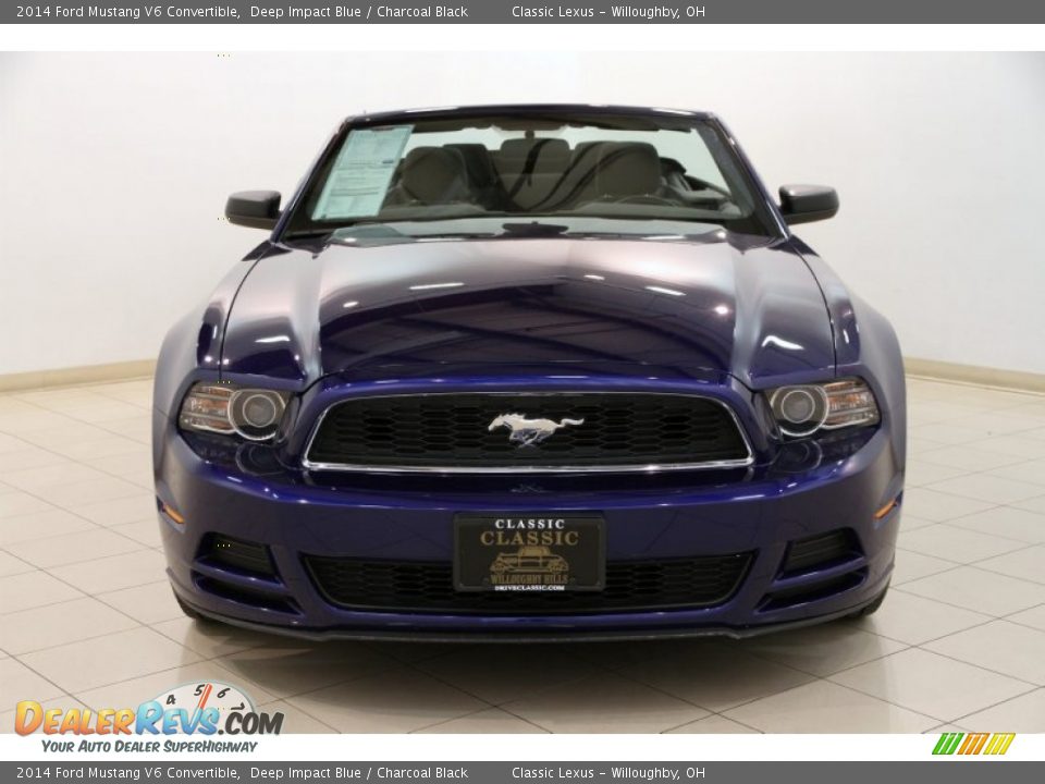 2014 Ford Mustang V6 Convertible Deep Impact Blue / Charcoal Black Photo #3