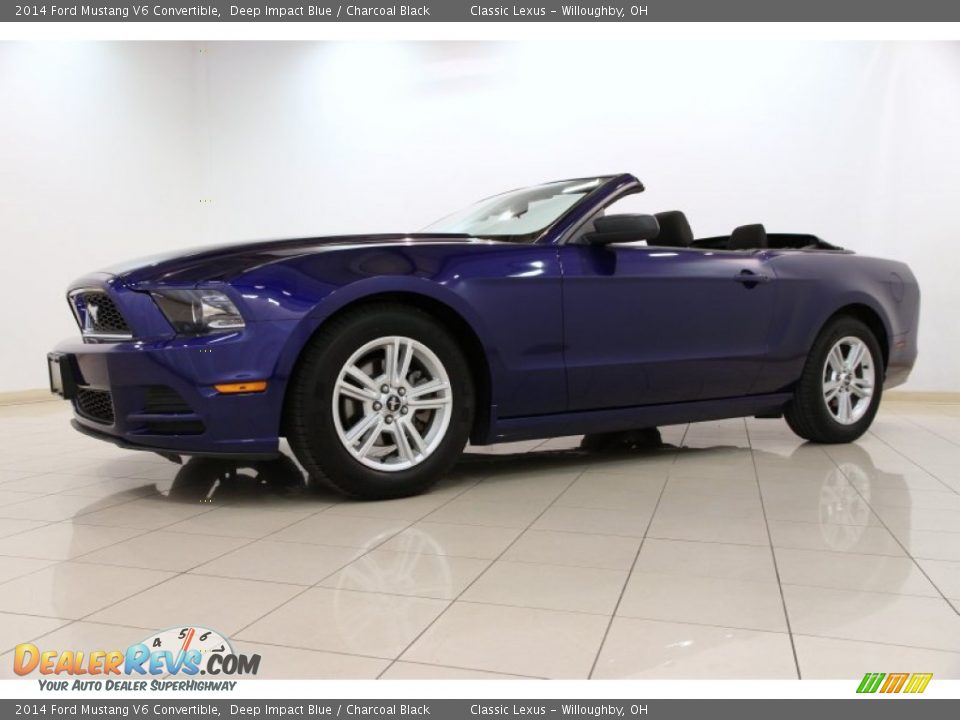 2014 Ford Mustang V6 Convertible Deep Impact Blue / Charcoal Black Photo #5