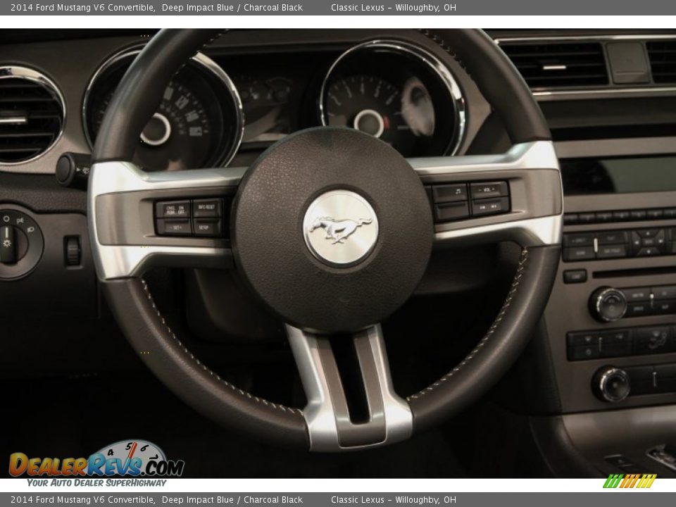 2014 Ford Mustang V6 Convertible Deep Impact Blue / Charcoal Black Photo #9