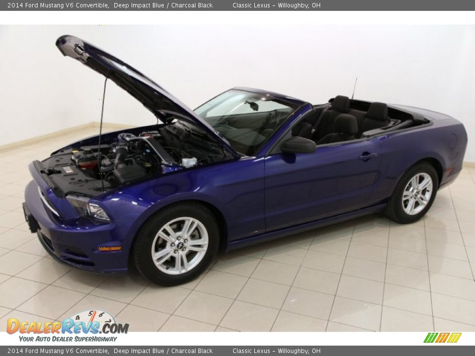 2014 Ford Mustang V6 Convertible Deep Impact Blue / Charcoal Black Photo #19