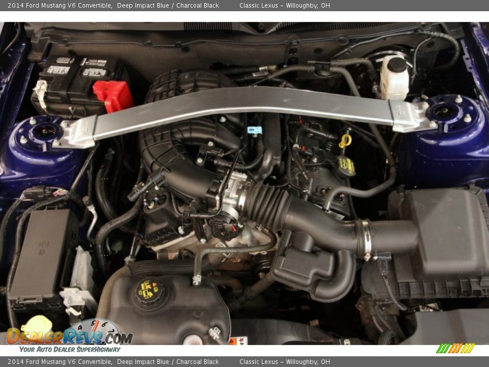 2014 Ford Mustang V6 Convertible Deep Impact Blue / Charcoal Black Photo #20