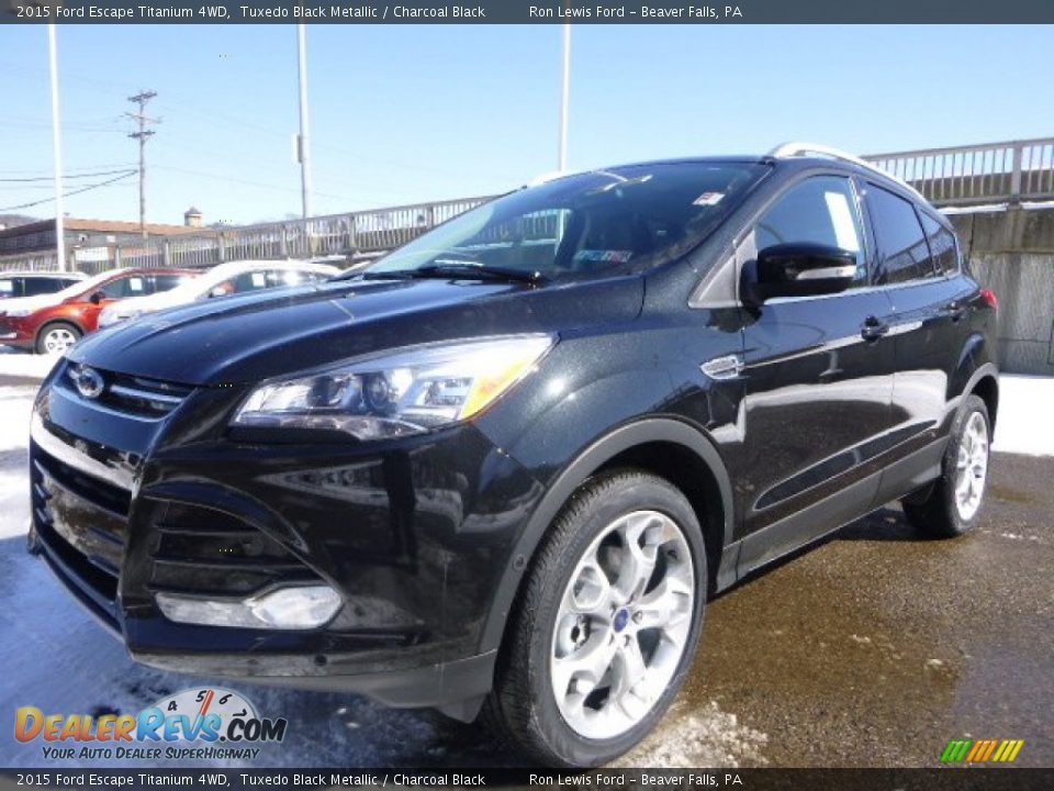 2015 Ford Escape Titanium 4WD Tuxedo Black Metallic / Charcoal Black Photo #5