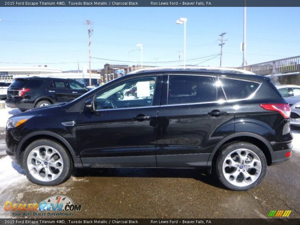2015 Ford Escape Titanium 4WD Tuxedo Black Metallic / Charcoal Black Photo #6