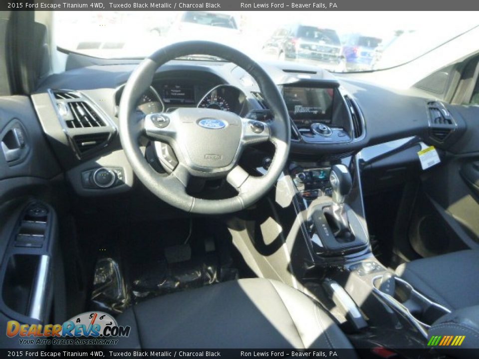 2015 Ford Escape Titanium 4WD Tuxedo Black Metallic / Charcoal Black Photo #15
