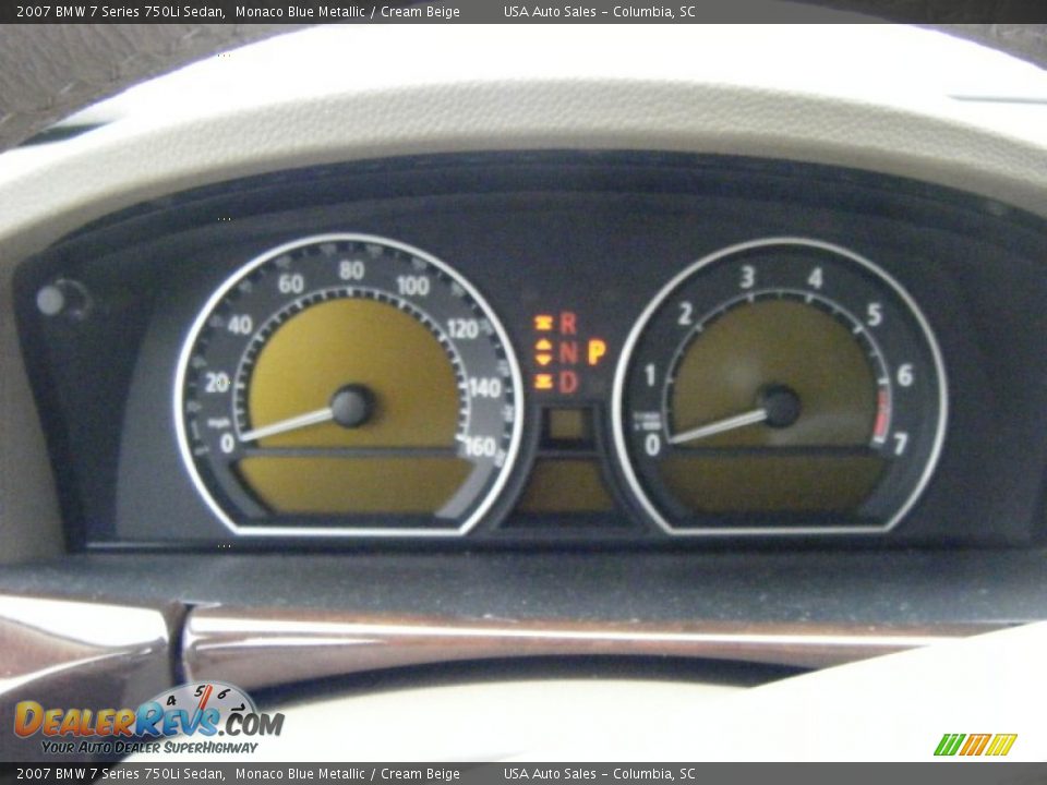 2007 BMW 7 Series 750Li Sedan Monaco Blue Metallic / Cream Beige Photo #9