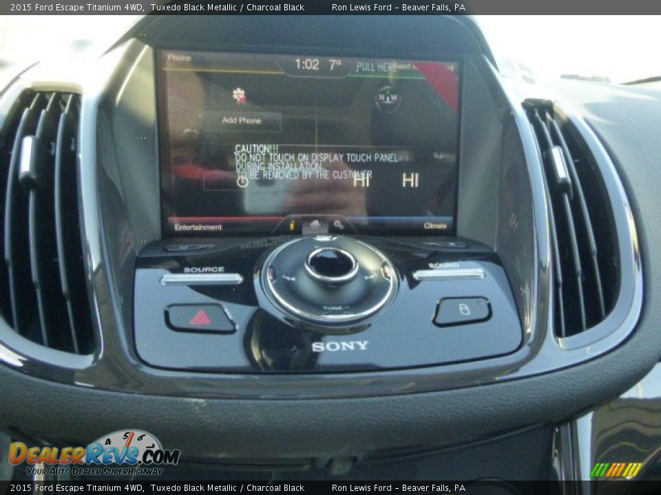 2015 Ford Escape Titanium 4WD Tuxedo Black Metallic / Charcoal Black Photo #18