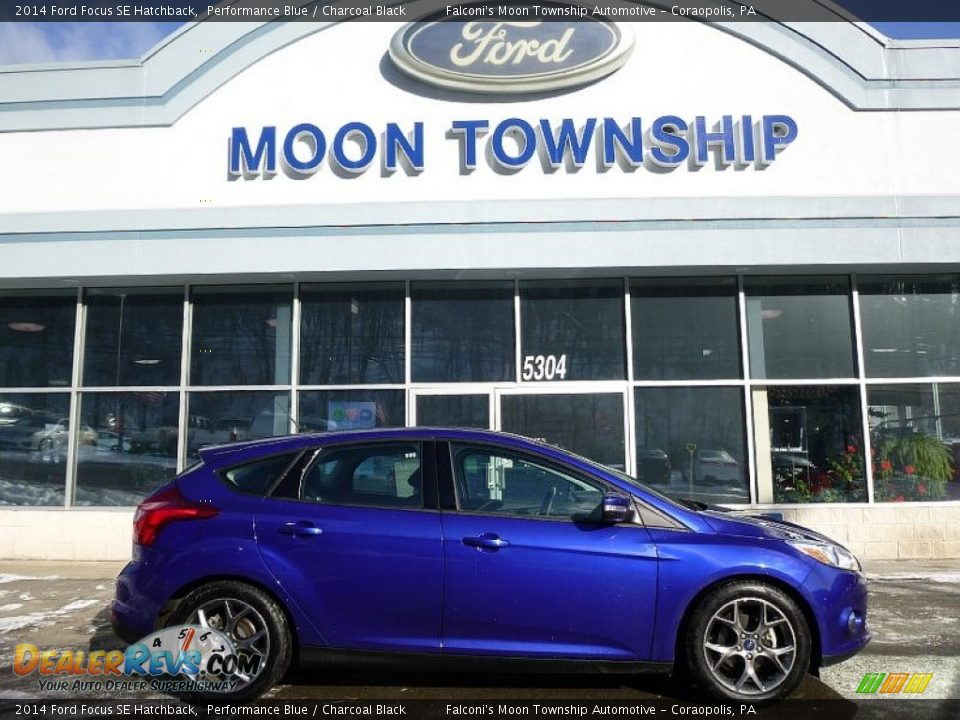 2014 Ford Focus SE Hatchback Performance Blue / Charcoal Black Photo #1
