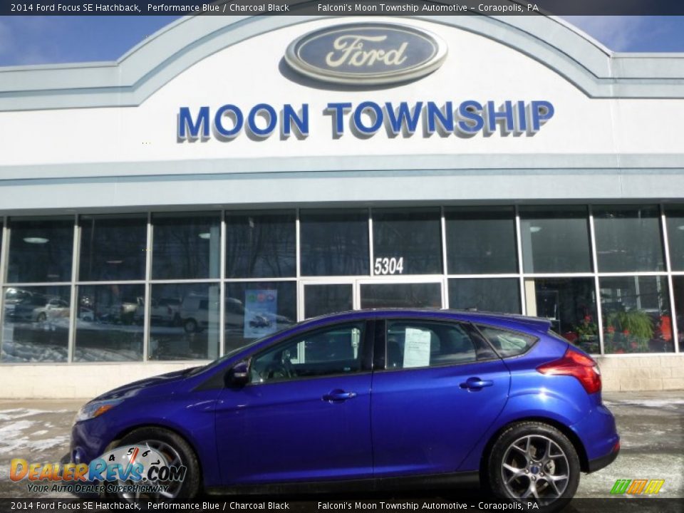 2014 Ford Focus SE Hatchback Performance Blue / Charcoal Black Photo #4