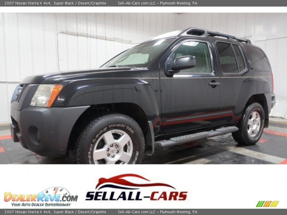2007 Nissan Xterra X 4x4 Super Black / Desert/Graphite Photo #1
