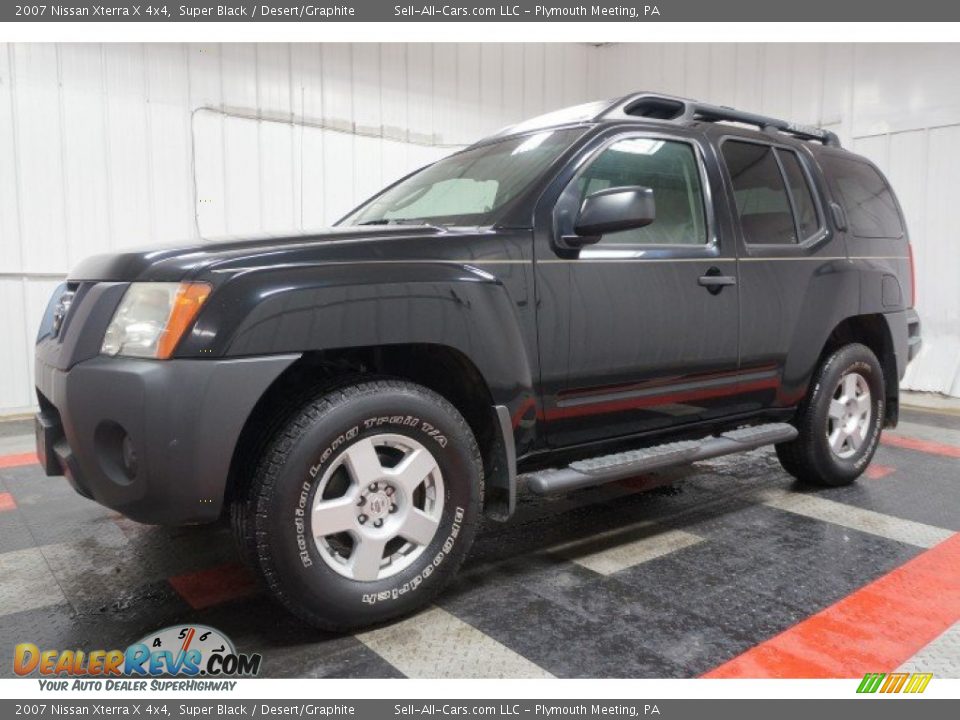 2007 Nissan Xterra X 4x4 Super Black / Desert/Graphite Photo #2