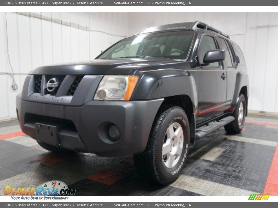 2007 Nissan Xterra X 4x4 Super Black / Desert/Graphite Photo #3