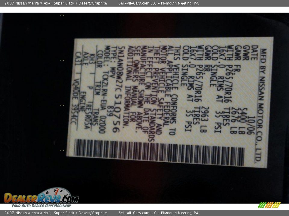 2007 Nissan Xterra X 4x4 Super Black / Desert/Graphite Photo #14