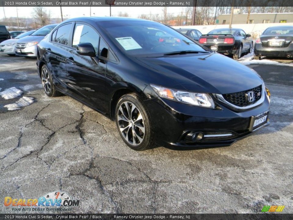 2013 Honda Civic Si Sedan Crystal Black Pearl / Black Photo #4