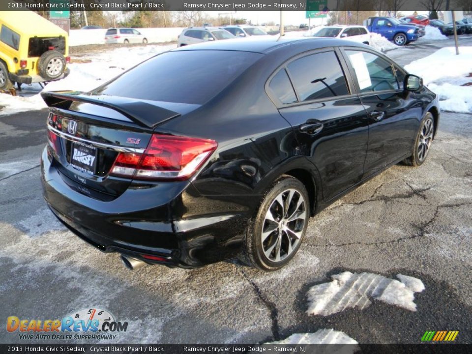 2013 Honda Civic Si Sedan Crystal Black Pearl / Black Photo #6