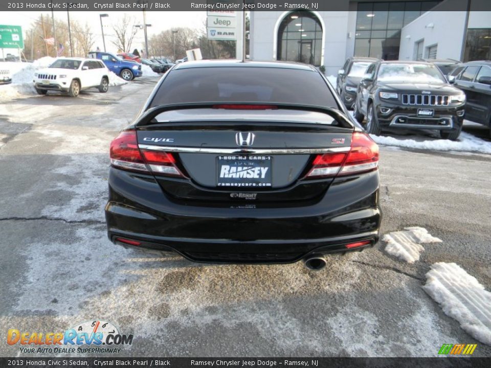 2013 Honda Civic Si Sedan Crystal Black Pearl / Black Photo #7