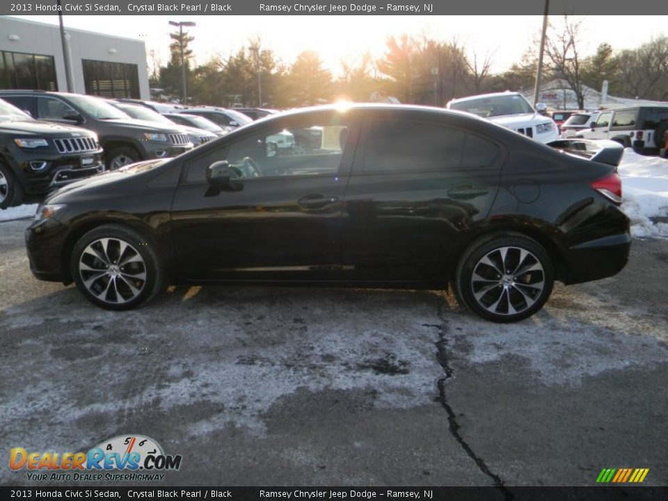 2013 Honda Civic Si Sedan Crystal Black Pearl / Black Photo #10