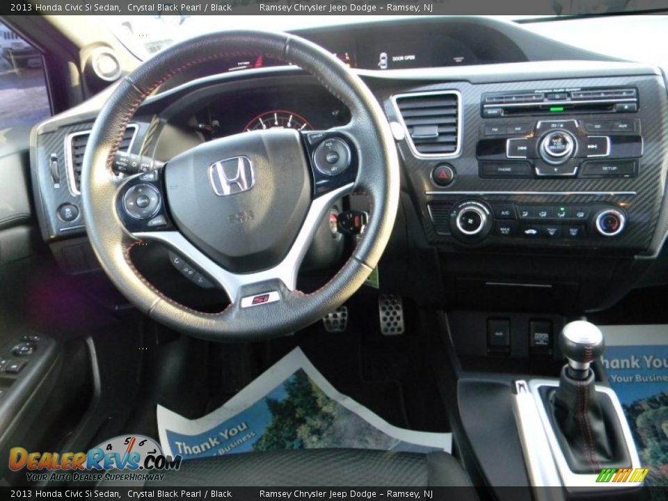 2013 Honda Civic Si Sedan Crystal Black Pearl / Black Photo #13
