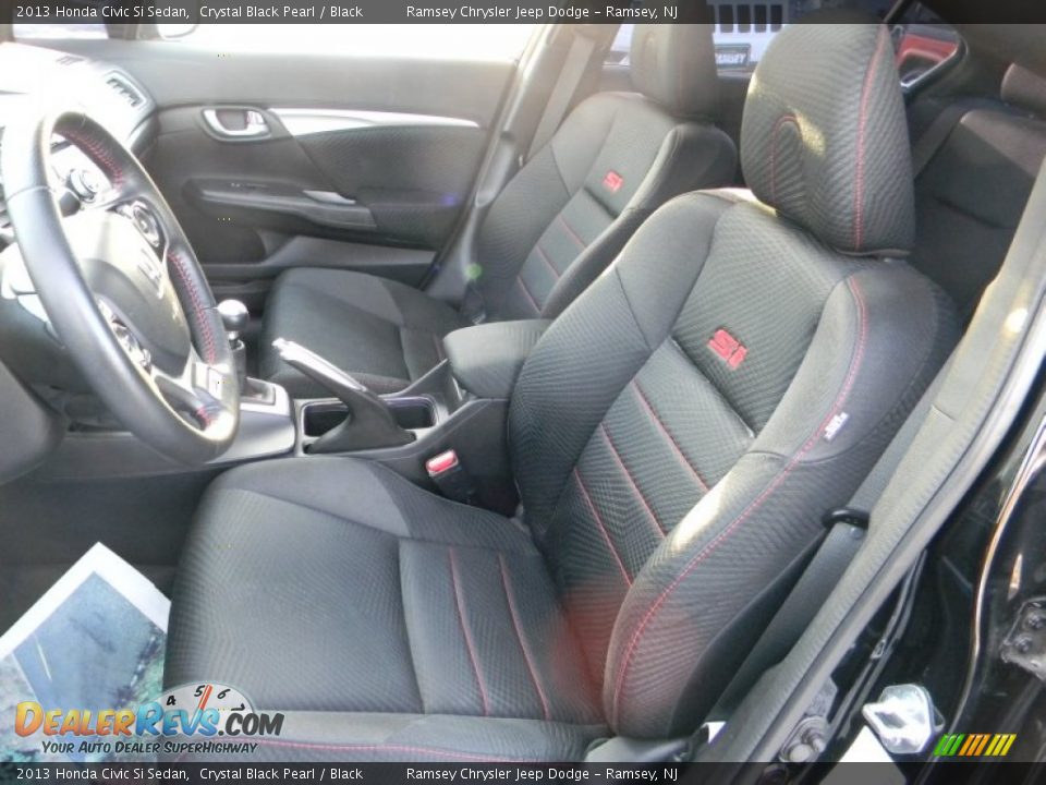 2013 Honda Civic Si Sedan Crystal Black Pearl / Black Photo #14