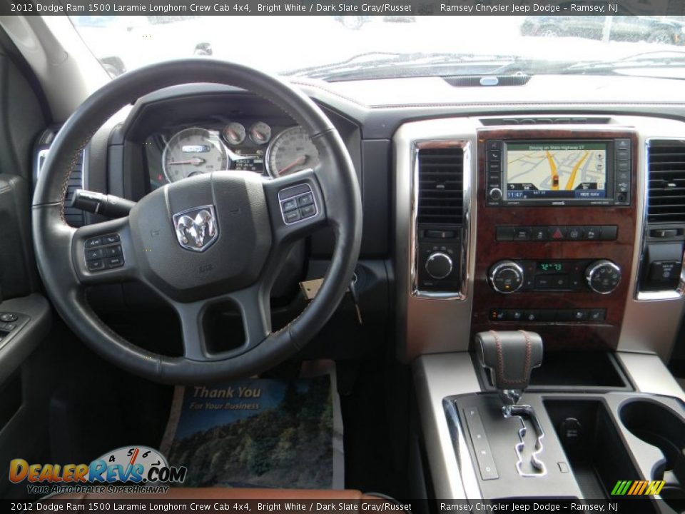 2012 Dodge Ram 1500 Laramie Longhorn Crew Cab 4x4 Bright White / Dark Slate Gray/Russet Photo #14