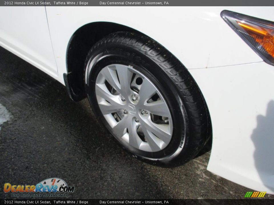 2012 Honda Civic LX Sedan Taffeta White / Beige Photo #10